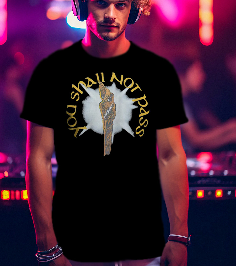 You Shall Not Pass Wizard Staff And White Starburst T-Shirt