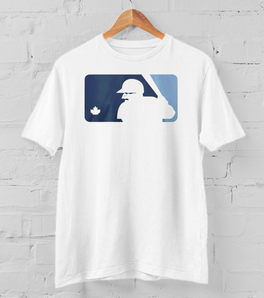 BlueJays Schneider Stache Batter Silhouette With Maple Leaf T-Shirt