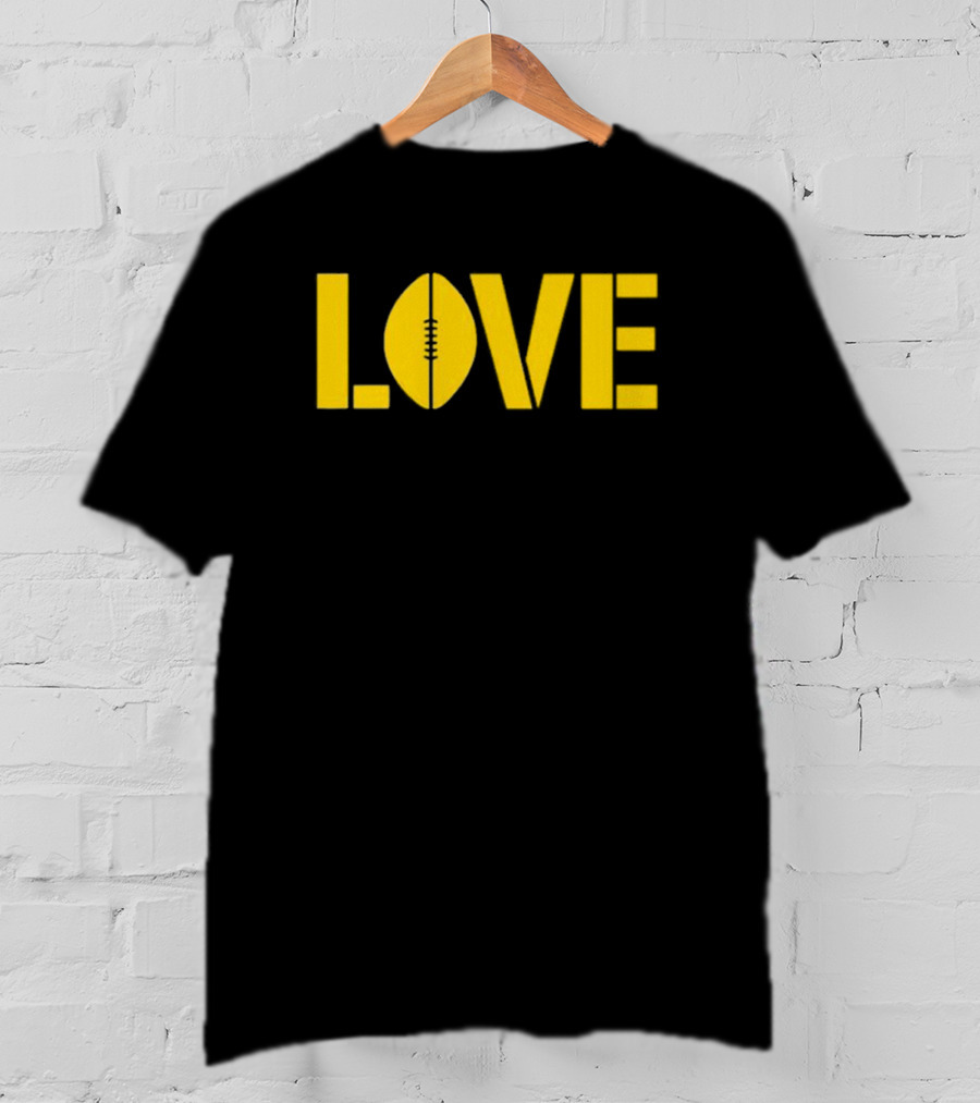 LOVE Football Vertical Stencil T-Shirt