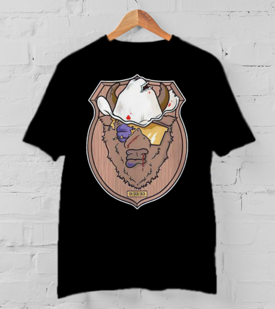 9/23/23 Cowboy Bison Face Shield T-Shirt