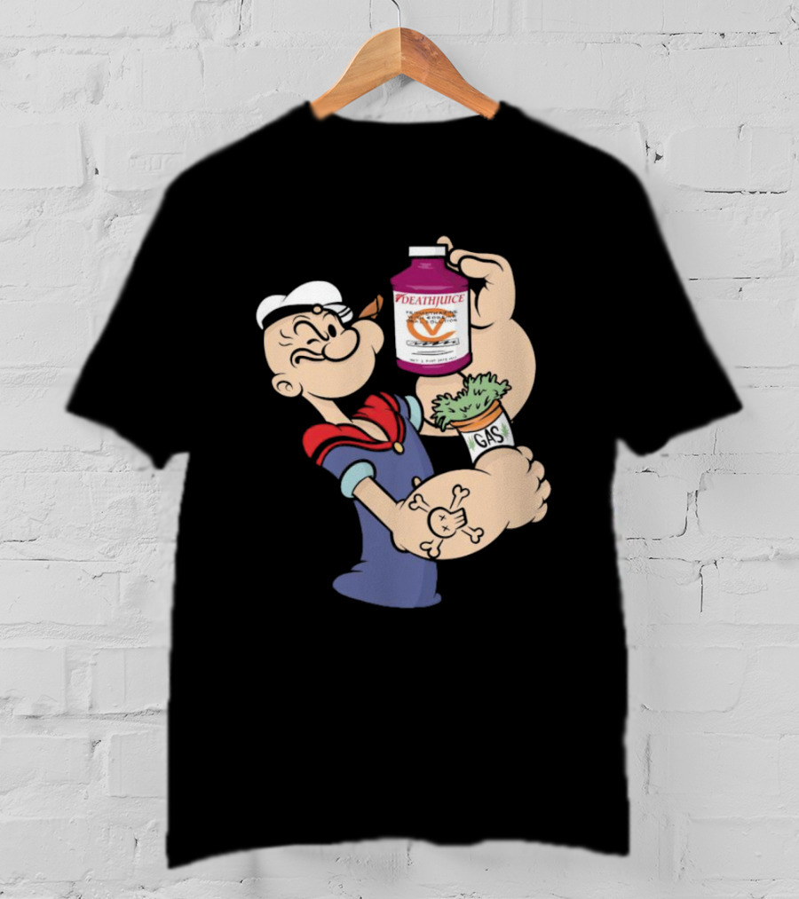 Popeye Death Juice Gas Spinach Tattoo T-Shirt