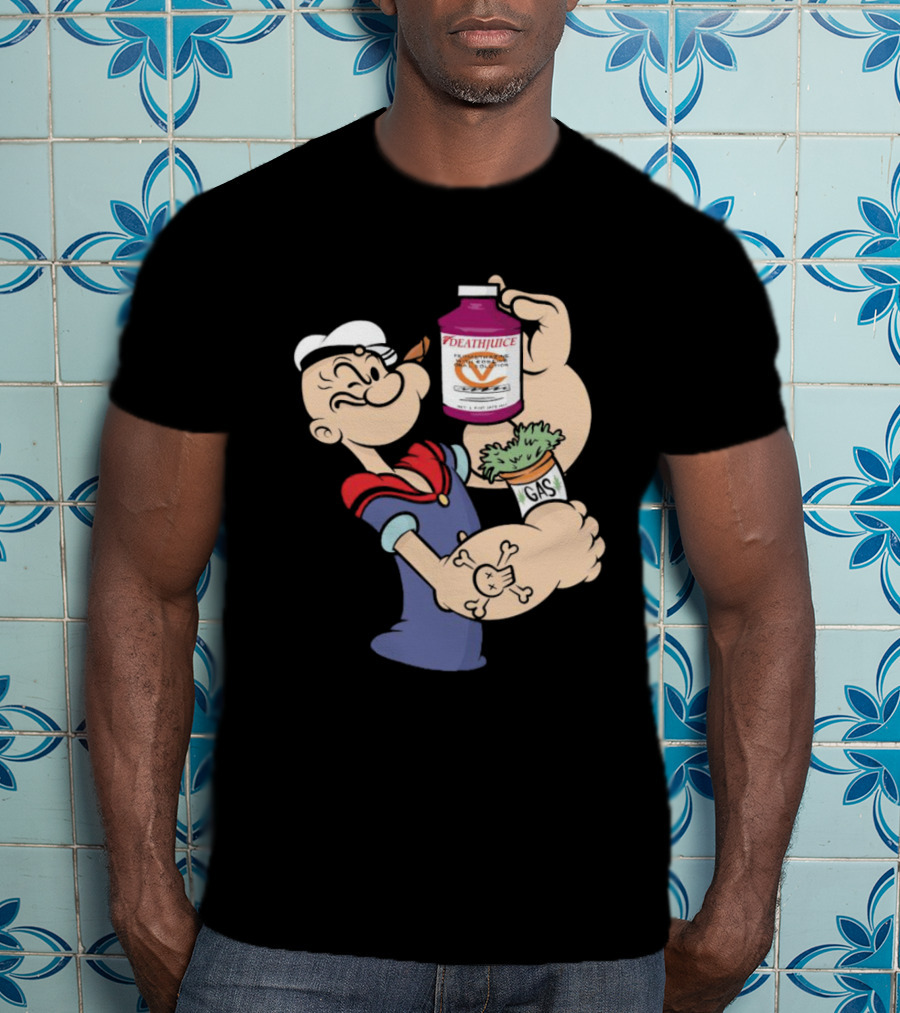 Popeye Death Juice Gas Spinach Tattoo T-Shirt