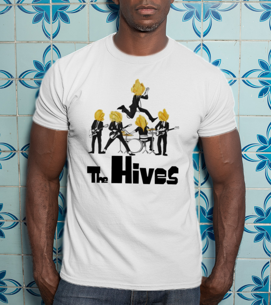 The Hives Band Silhouette With Yellow Heads T-Shirt