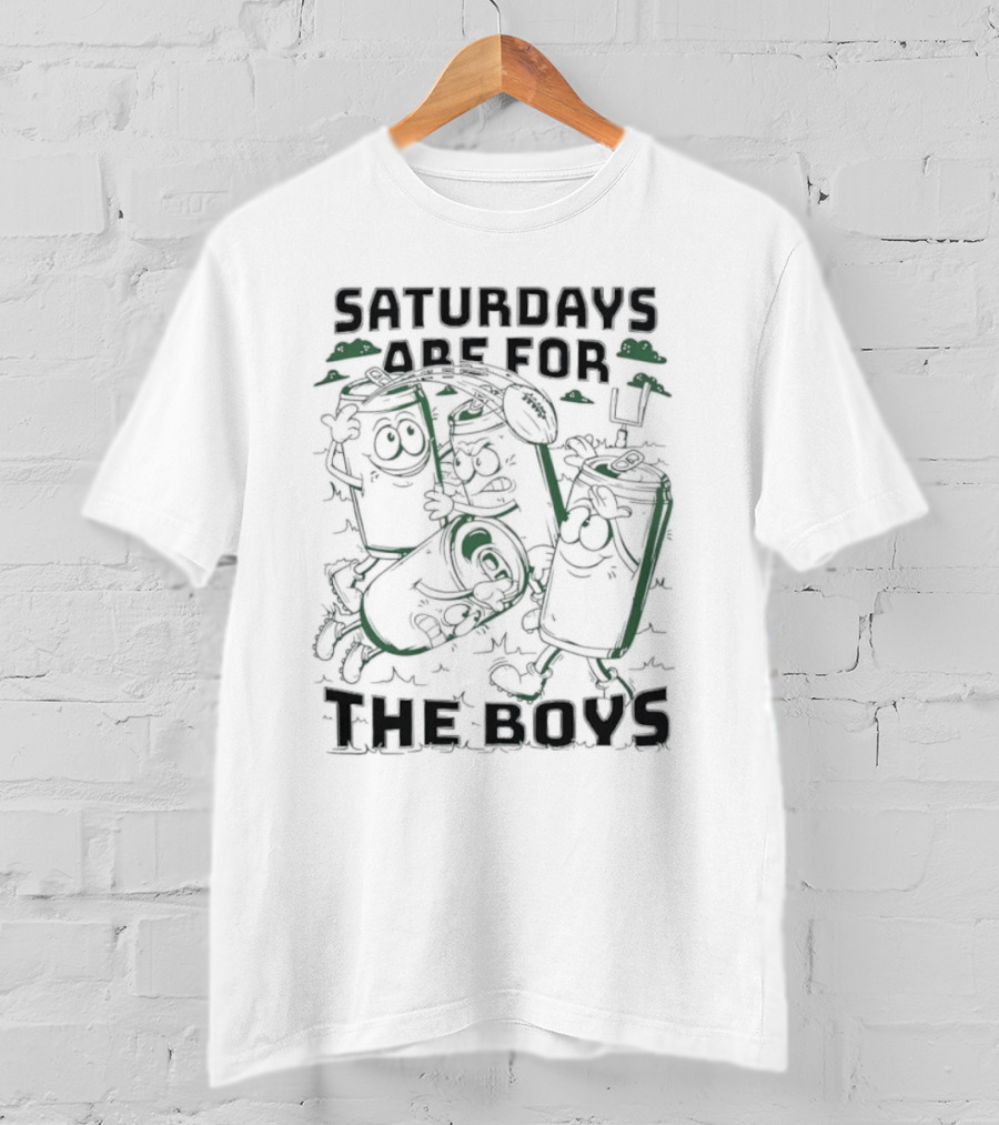 Saturdays Are For The Boys Cartoon Soda Cans T-Shirt