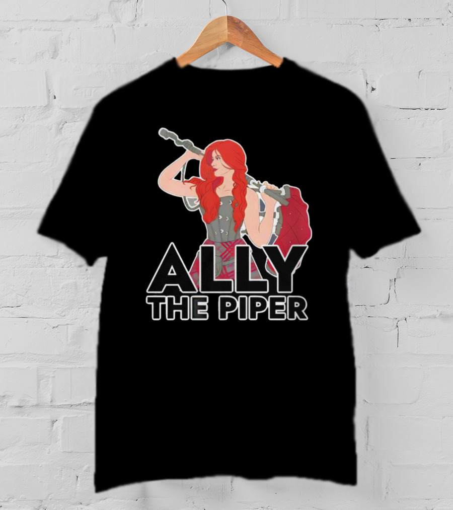 Ally The Piper Scottish Bagpipe Musician Redhead T-Shirt