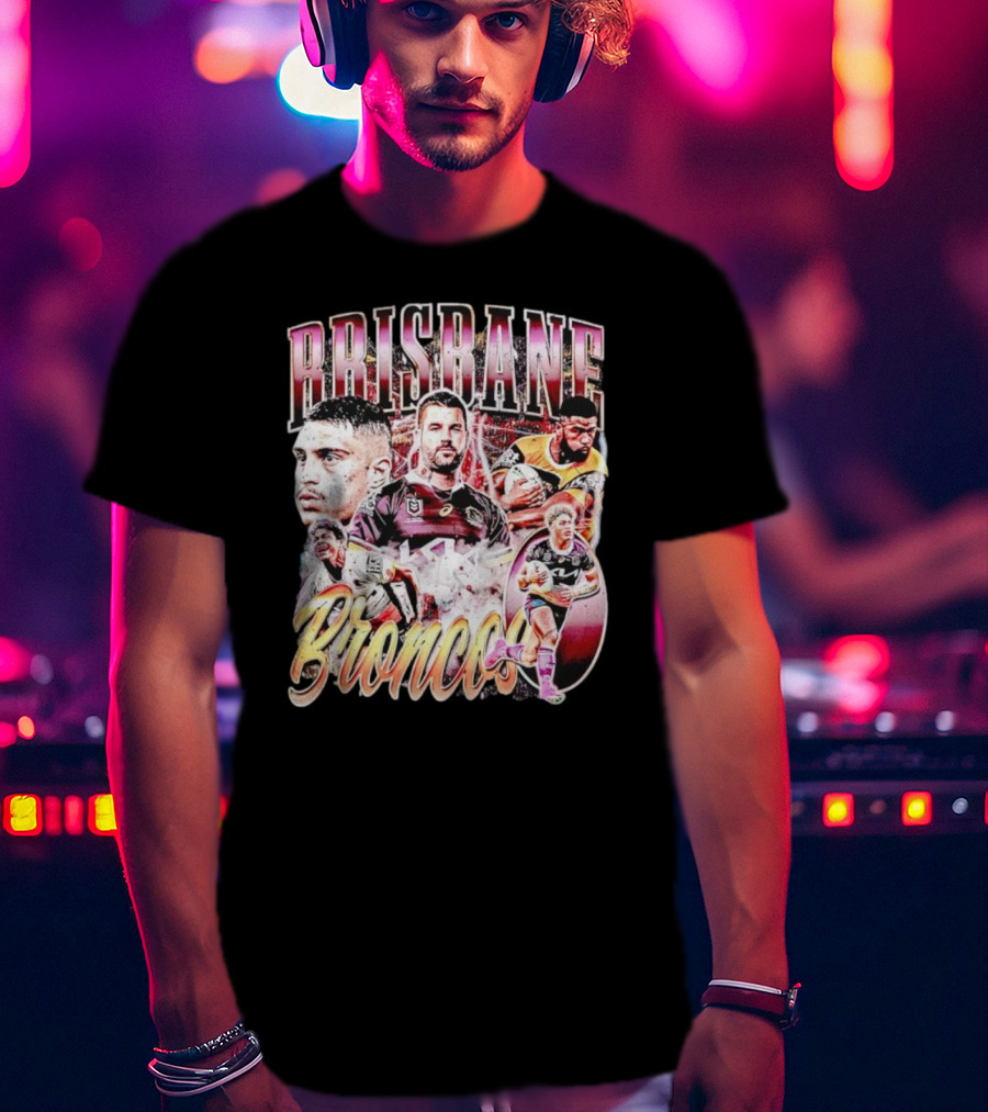 Brisbane Broncos Player Celebration Montage T-Shirt