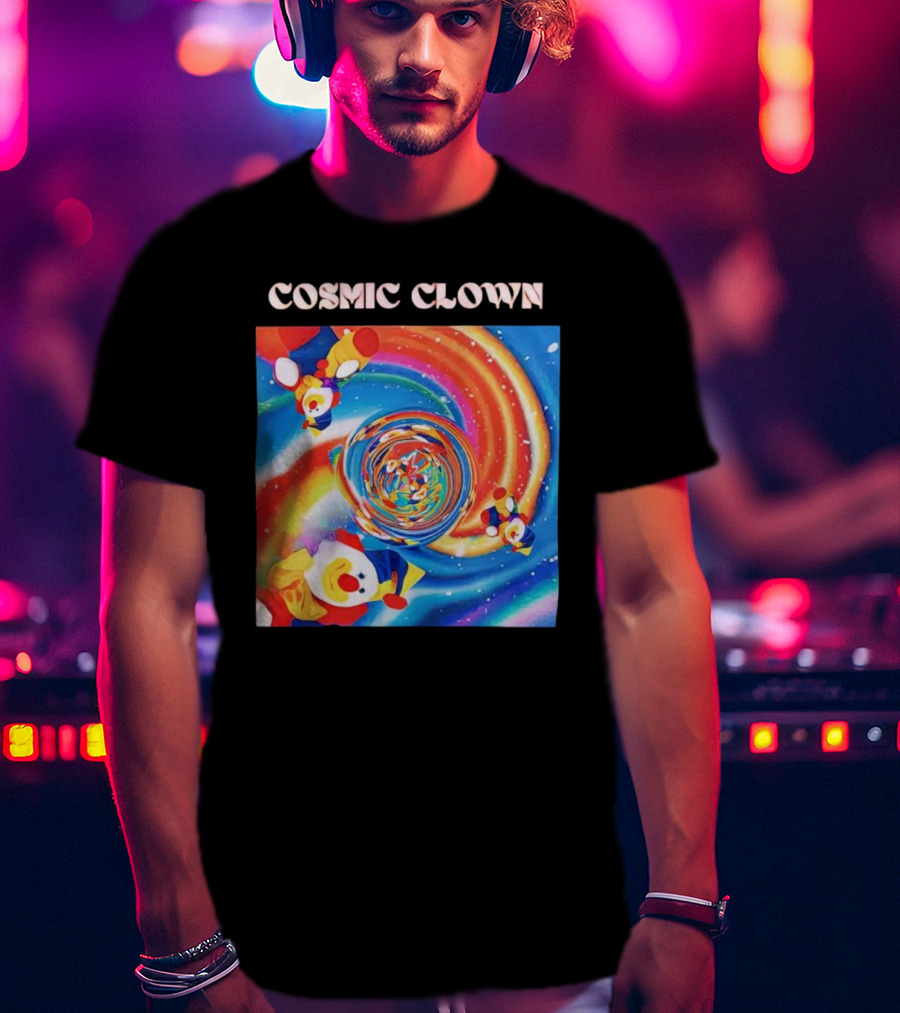 Cosmic Clown Whirlwind Of Colorful Jesters T-Shirt