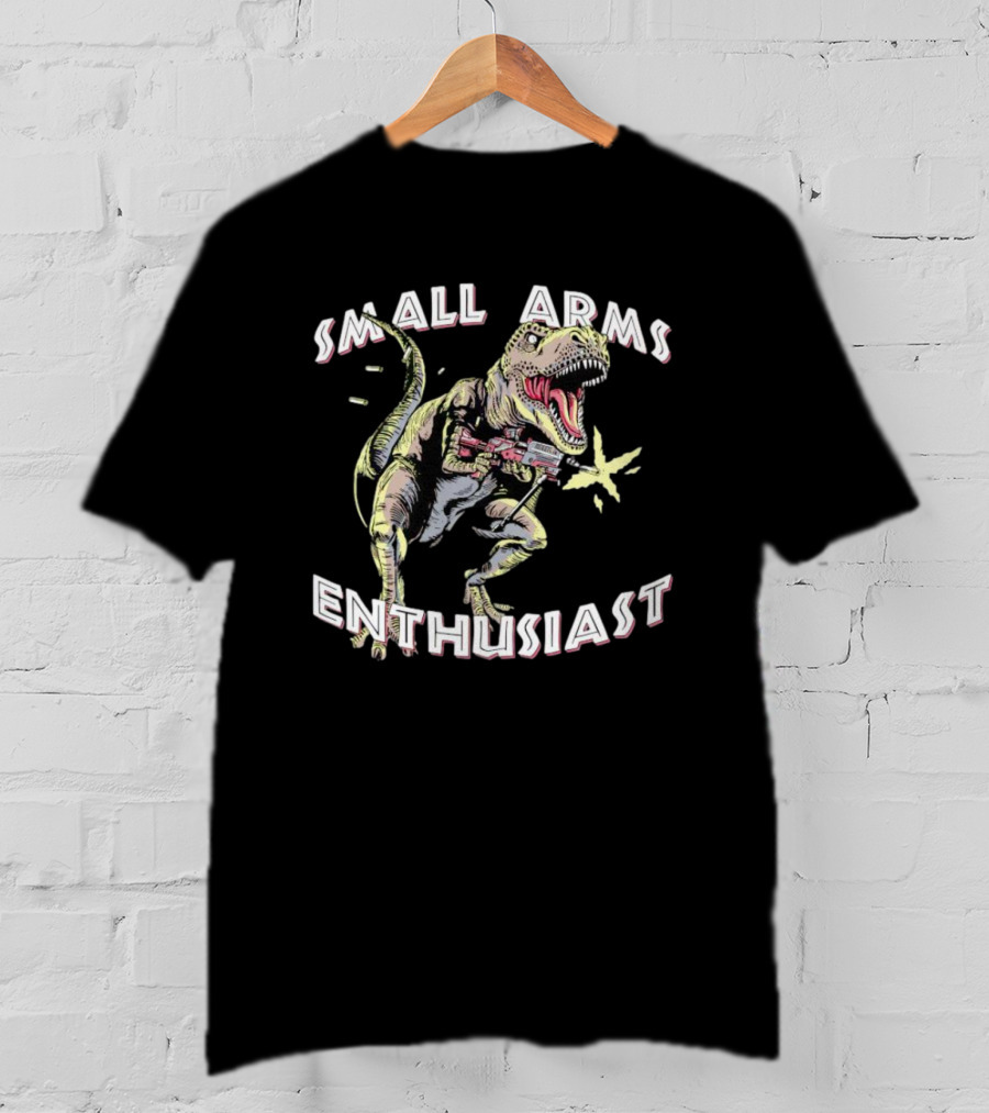 Small Arms Enthusiast Dinosaur T-Rex With Toy Gun T-Shirt