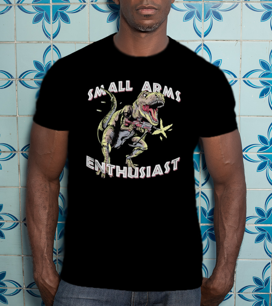Small Arms Enthusiast Dinosaur T-Rex With Toy Gun T-Shirt