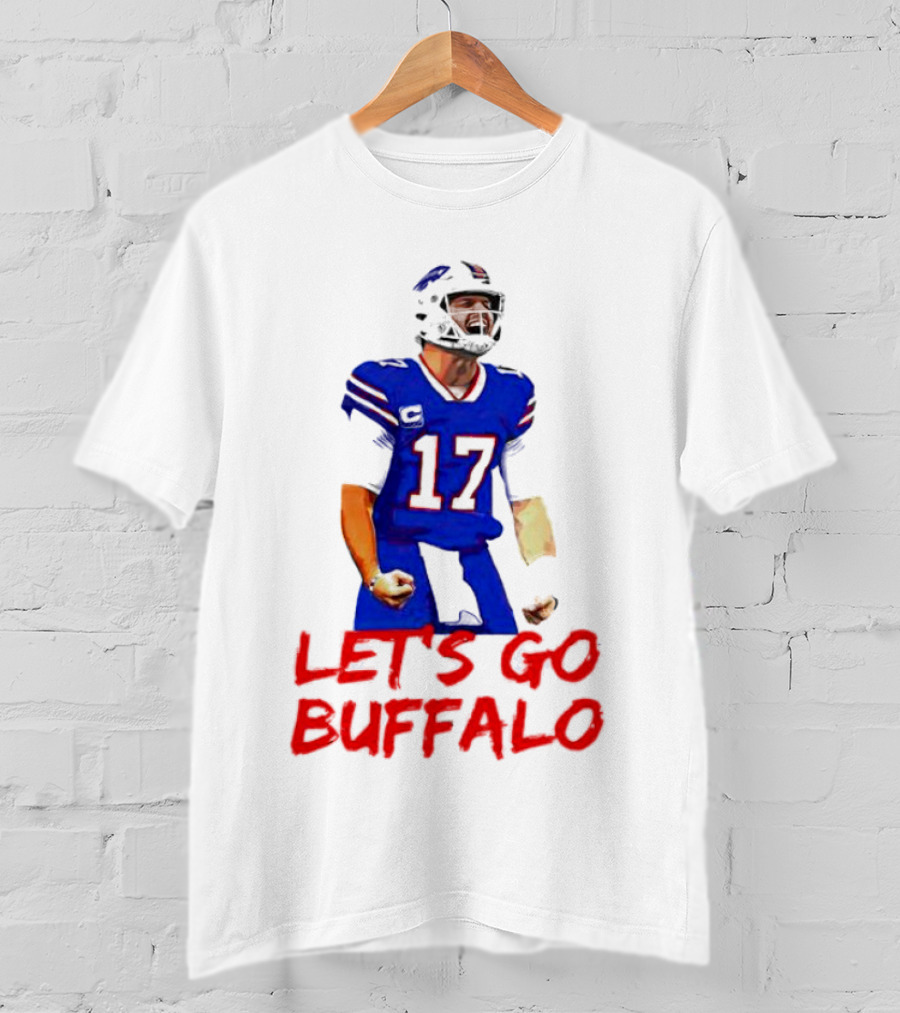 Let's Go Buffalo 17 Josh Allen Buffalo Bills T-Shirt
