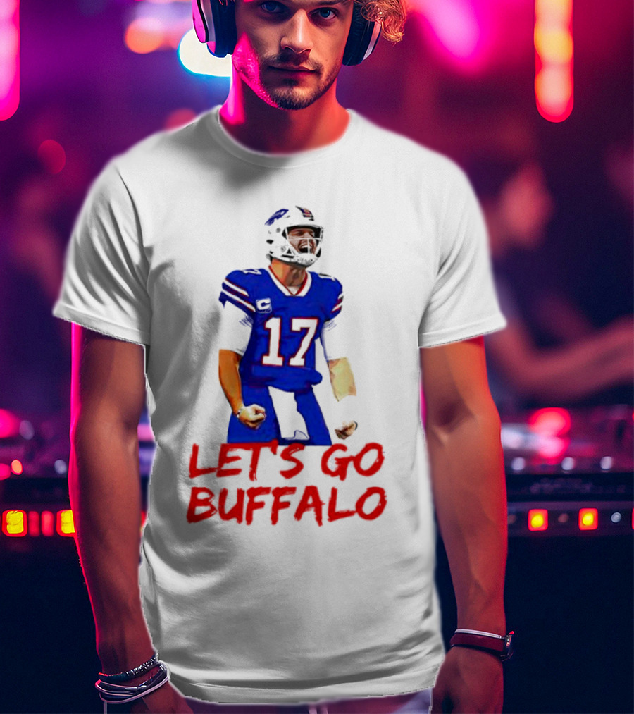 Let's Go Buffalo 17 Josh Allen Buffalo Bills T-Shirt