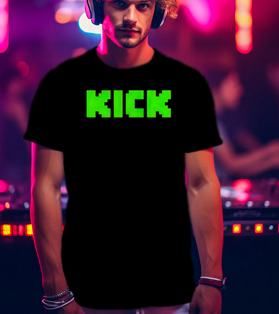 Kick Green Logo Pixel T-Shirt