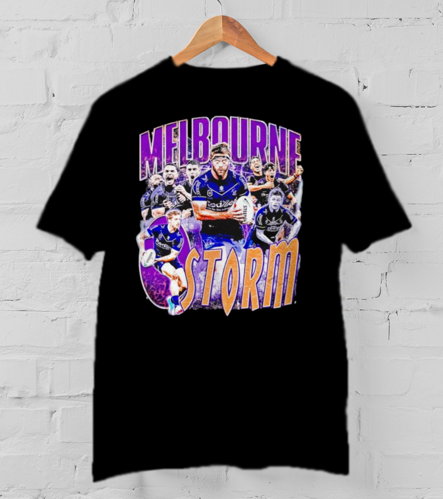 Melbourne Storm Nrl Team Action Collage T-Shirt