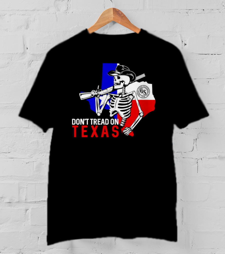 Don't Tread On Texas Skeleton Cowboy State Guard Seal T-Shirt