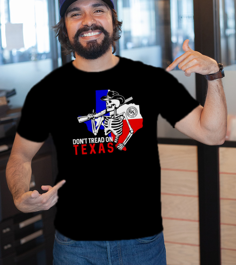 Don't Tread On Texas Skeleton Cowboy State Guard Seal T-Shirt