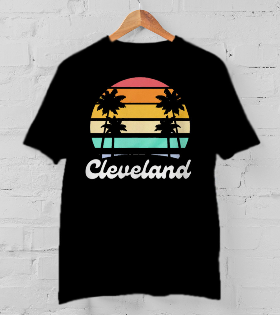 Cleveland Vintage Sunset With Palm Trees T-Shirt