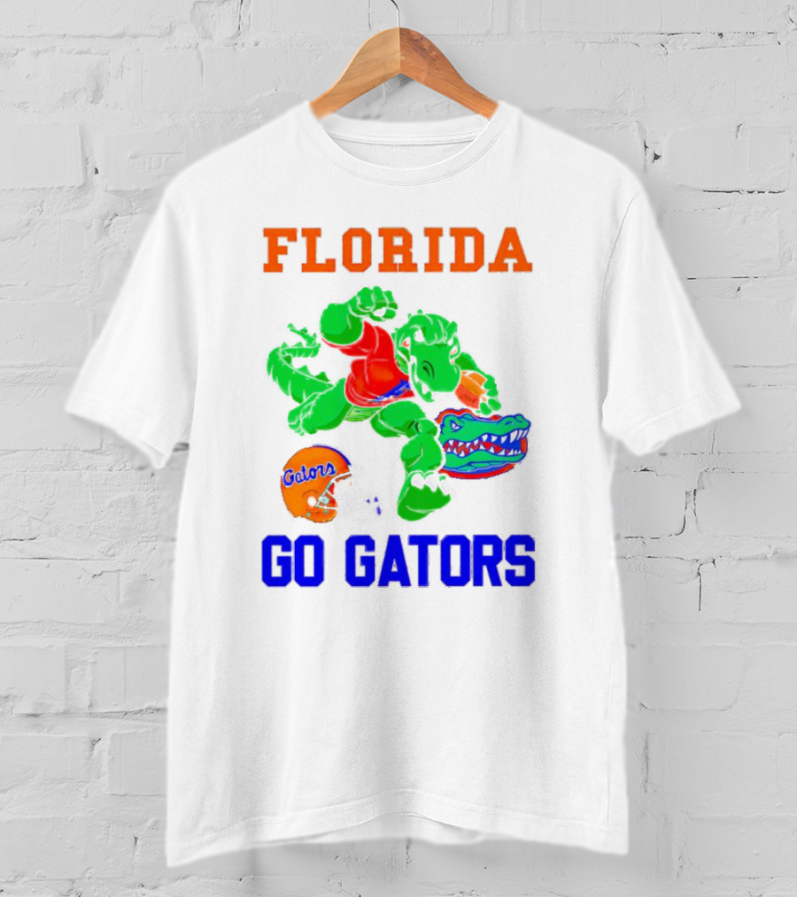 Florida Gators Go Gators Football Alligator With Gators Helmet T-Shirt