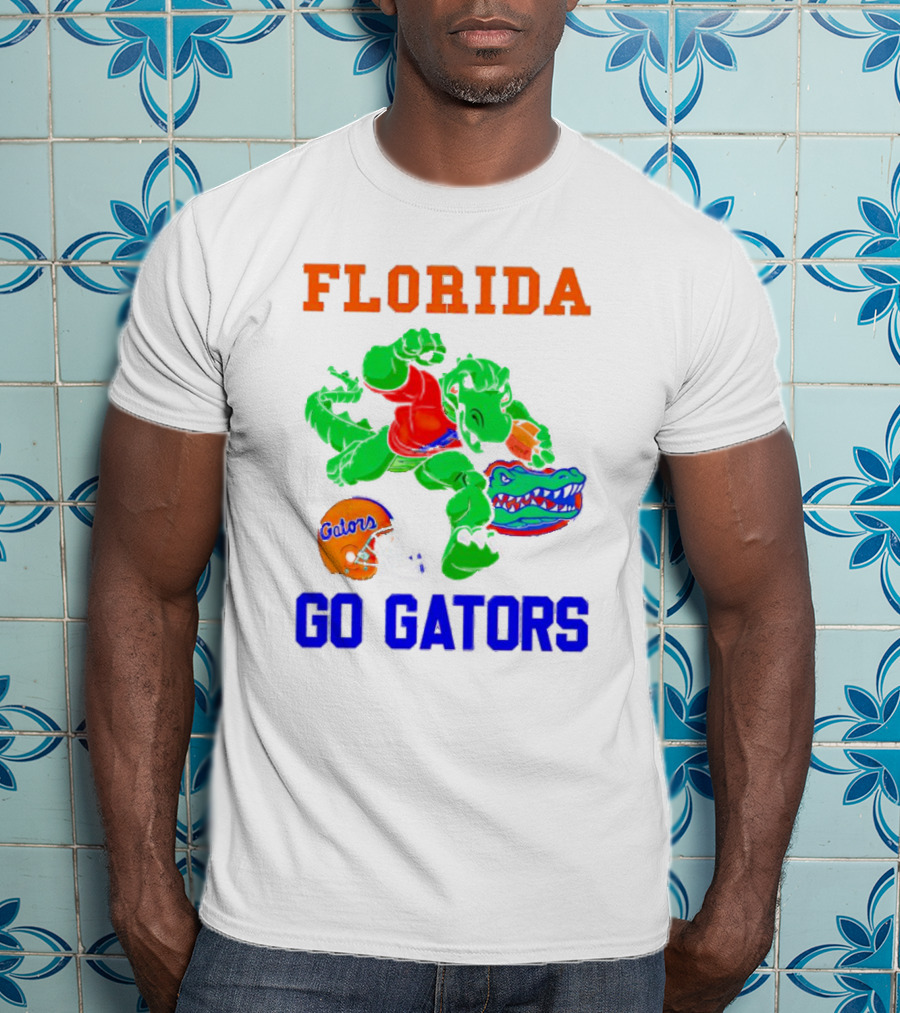 Florida Gators Go Gators Football Alligator With Gators Helmet T-Shirt