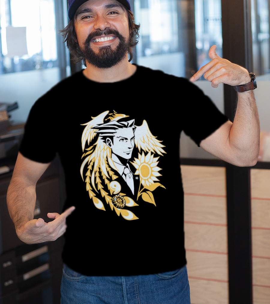 Phoenix Wright Sunflower Justice Attorney Wings Art Nouveau T-Shirt