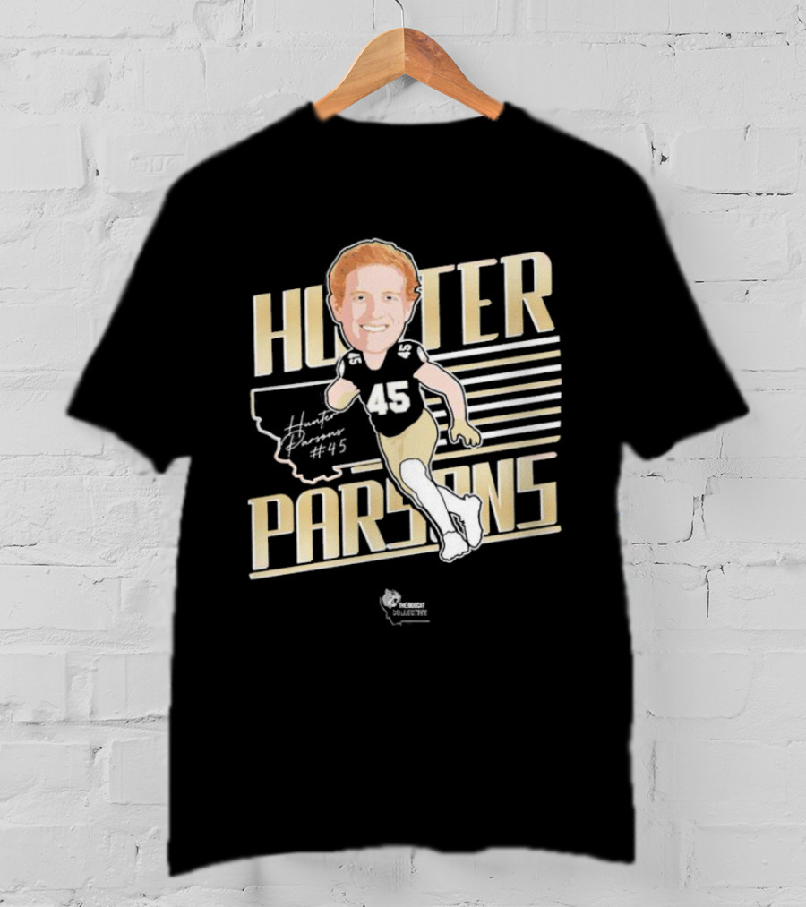 Hunter Parsons #45 Caricature Signature Running T-Shirt