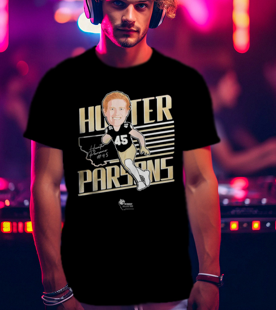 Hunter Parsons #45 Caricature Signature Running T-Shirt