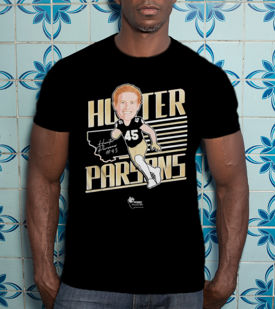 Hunter Parsons #45 Caricature Signature Running T-Shirt