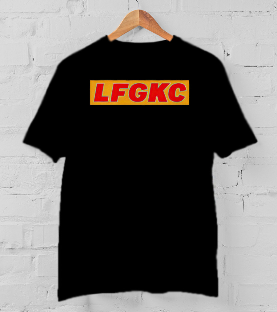 Kansas City Chiefs LFGKC Bold Red Text On Yellow Banner NFL Team Support T-Shirt