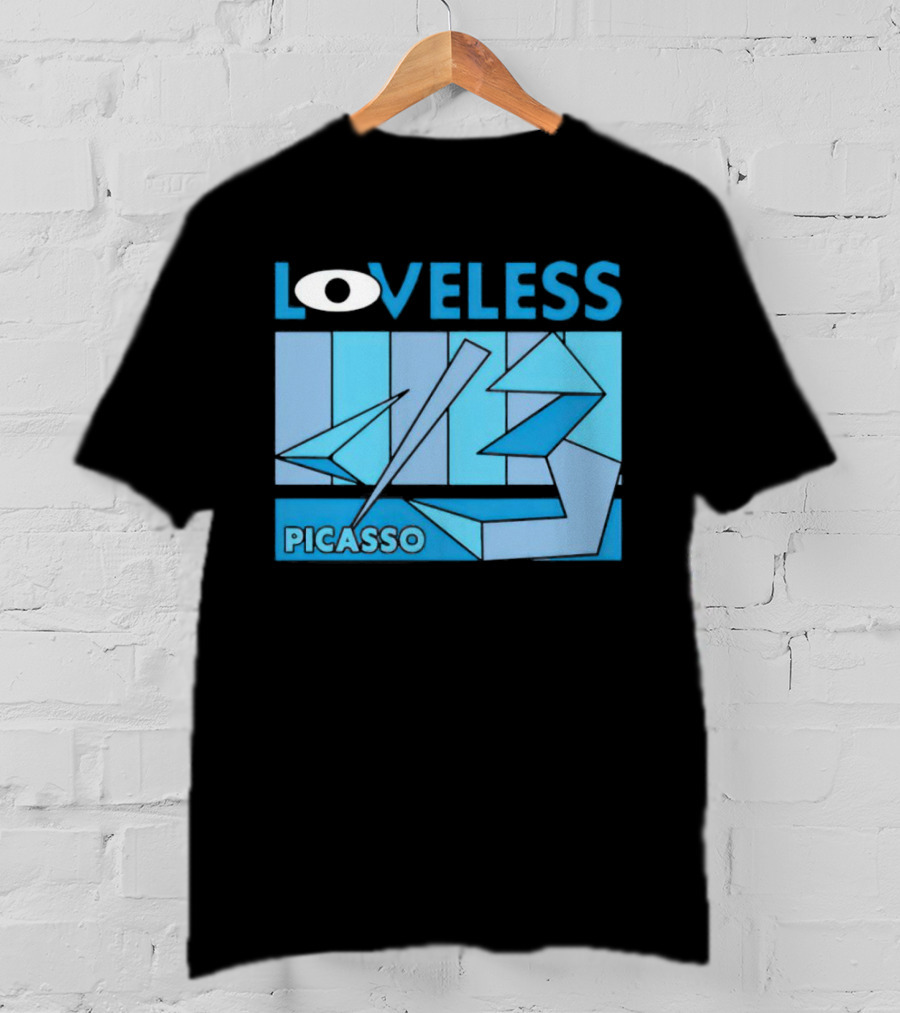 Loveless Picasso Abstract Eye Blue Geometric T-Shirt