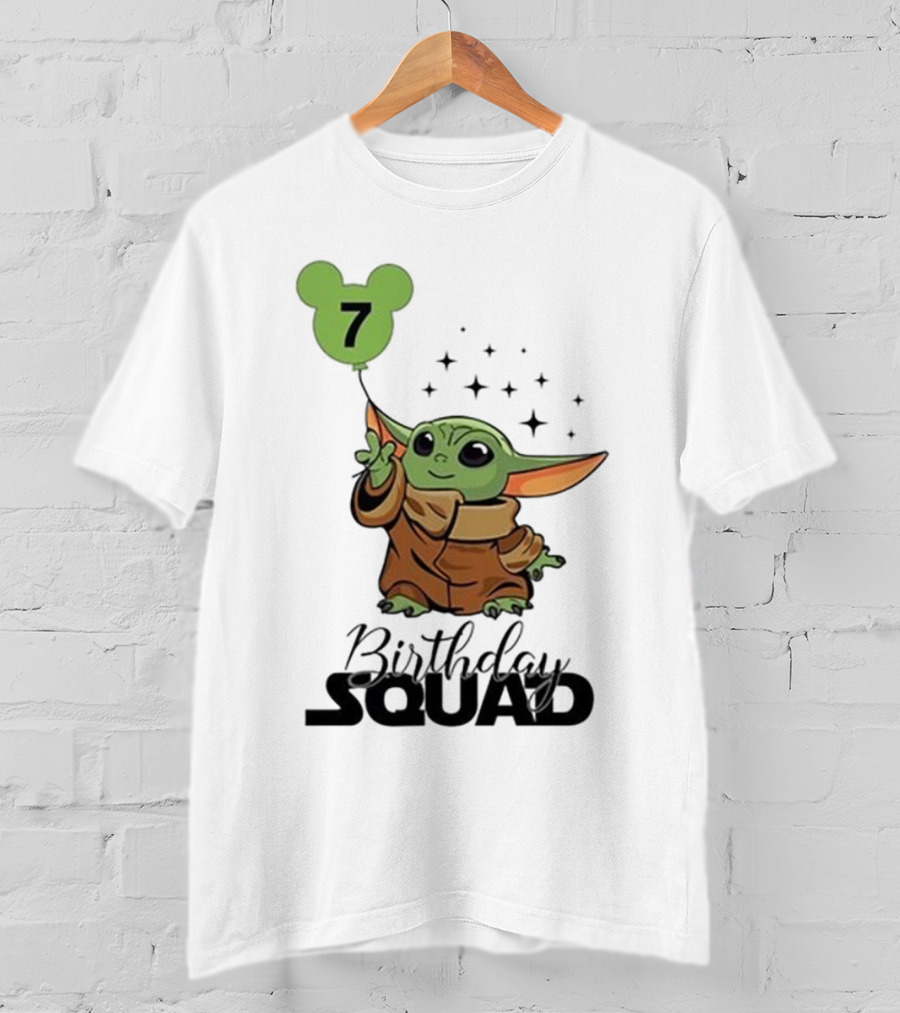 Baby Yoda Star Wars Birthday Squad 7 T-Shirt