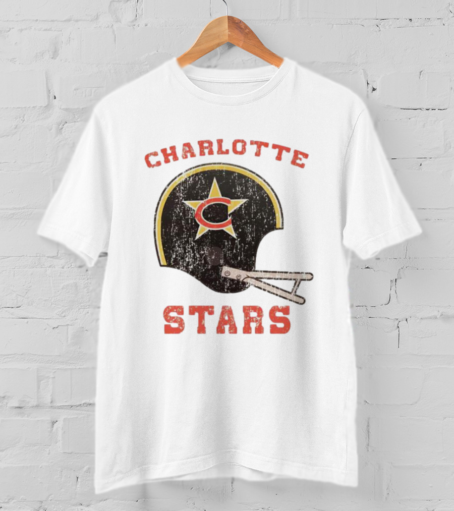 Charlotte Stars Football Helmet T-Shirt