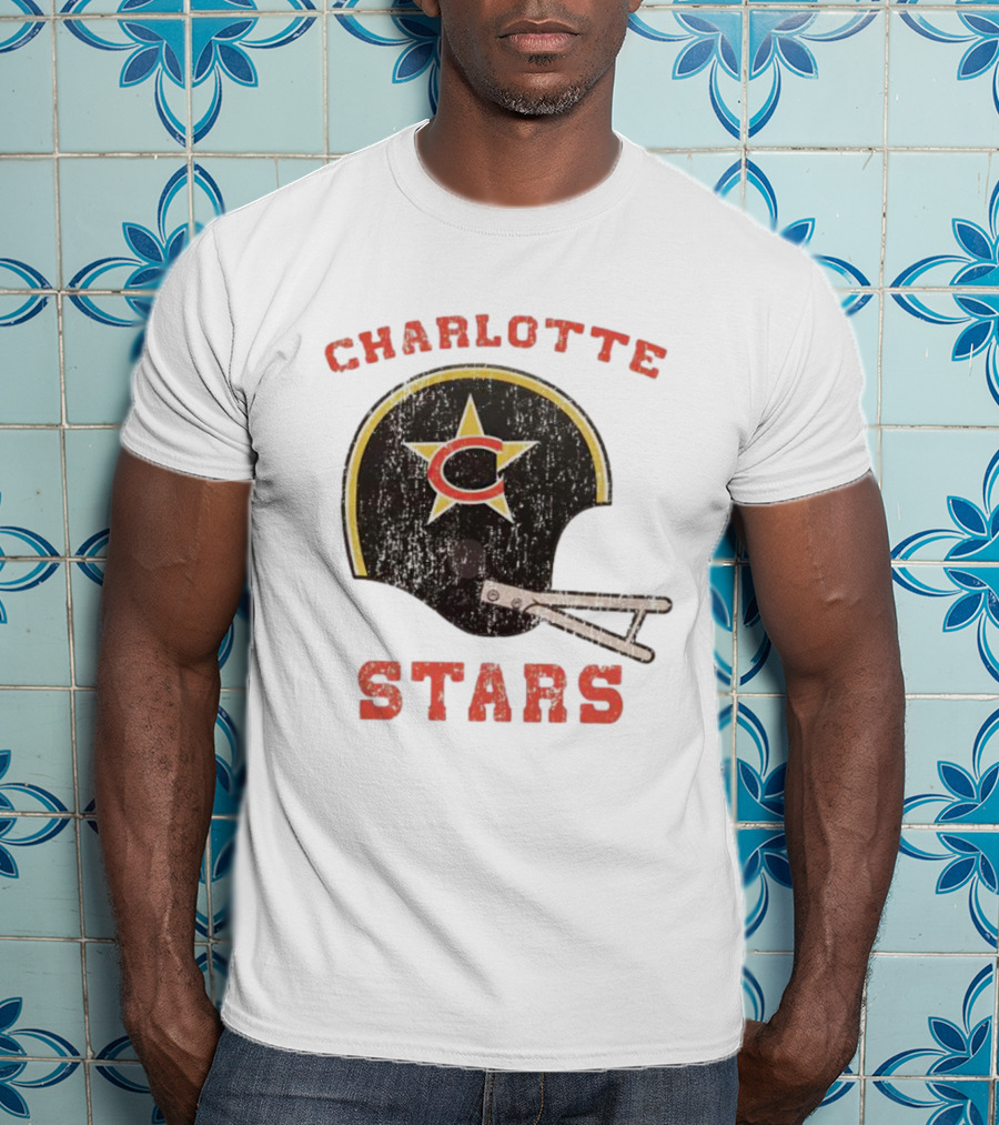 Charlotte Stars Football Helmet T-Shirt