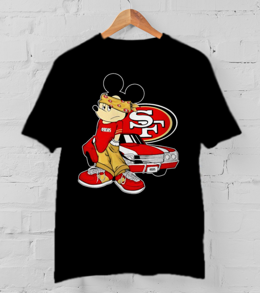 Mickey Mouse 49ers SF Car Pose T-Shirt