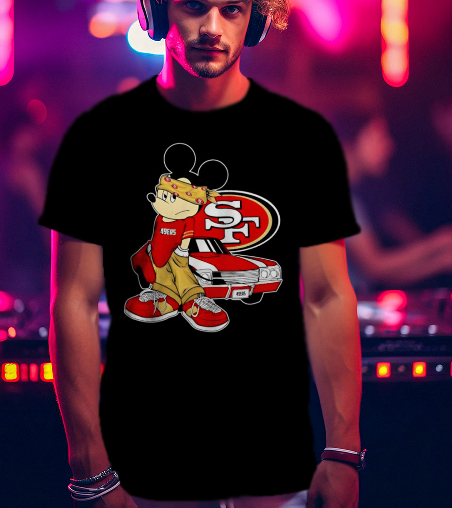 Mickey Mouse 49ers SF Car Pose T-Shirt