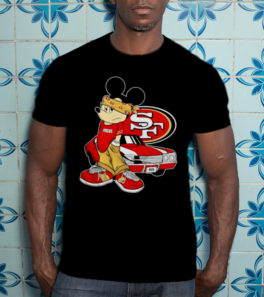 Mickey Mouse 49ers SF Car Pose T-Shirt