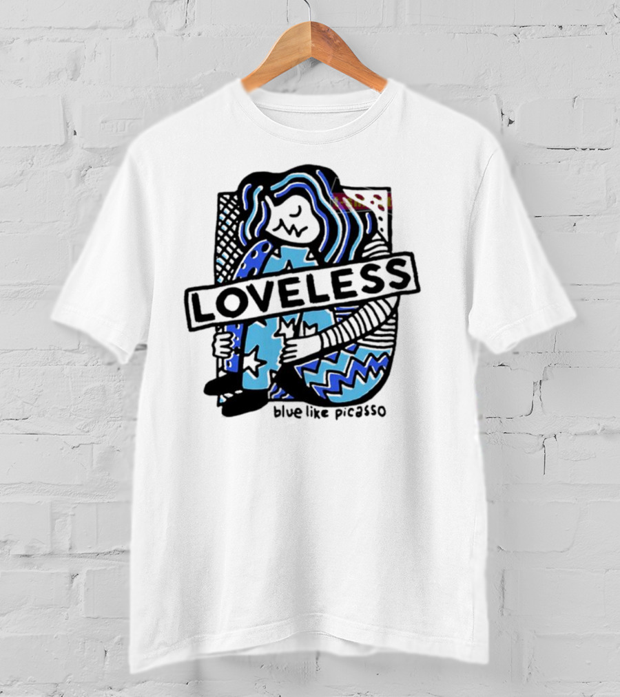 Loveless Blue Like Picasso Stars And Zigzags T-Shirt