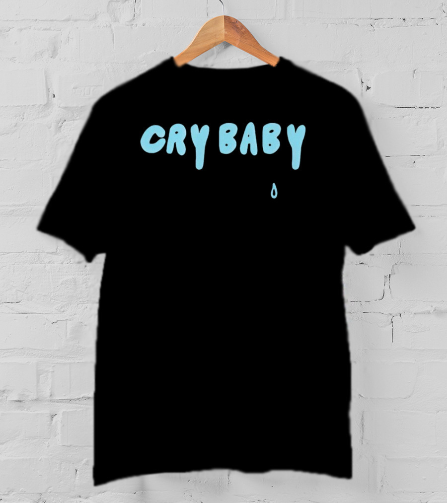 Renee Rapp Cry Baby Blue Text With Teardrop T-Shirt