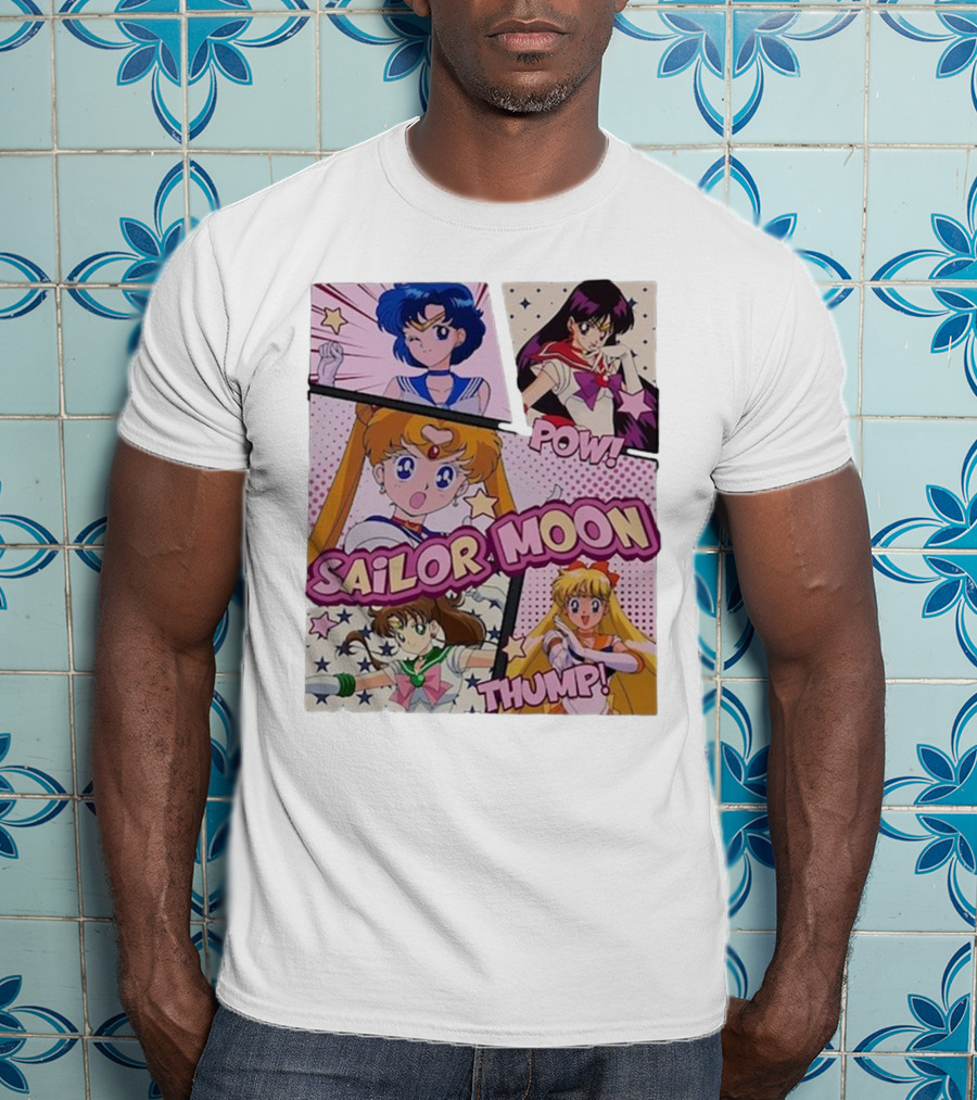Sailor Moon Pow Thump Vintage Style With Sailor Moon Characters T-Shirt
