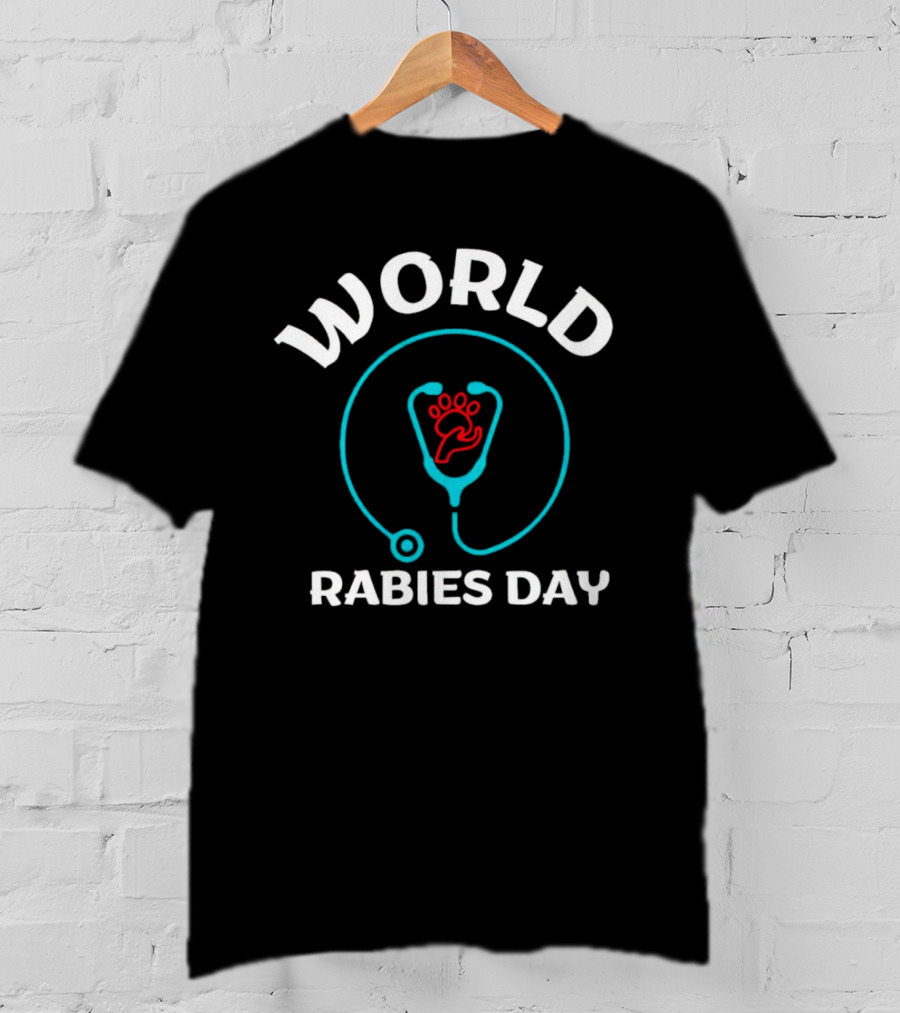 World Rabies Day Stethoscope Pawprint T-Shirt