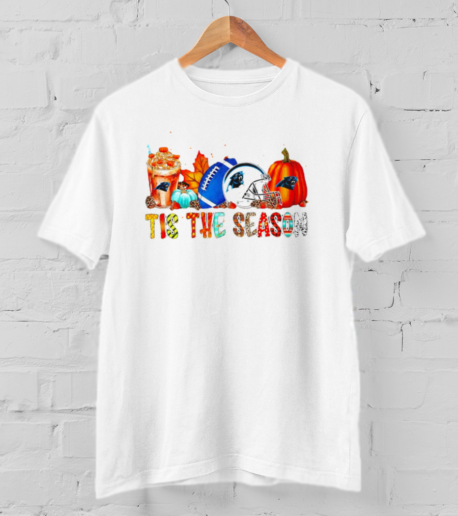 Carolina Panthers Tis The Season Halloween Football Pumpkins Fall Decor T-Shirt