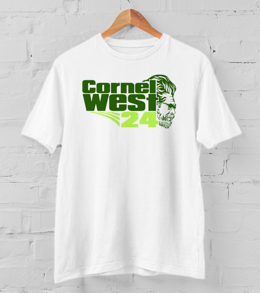 Cornel West 24 Bust Portrait In Green T-Shirt