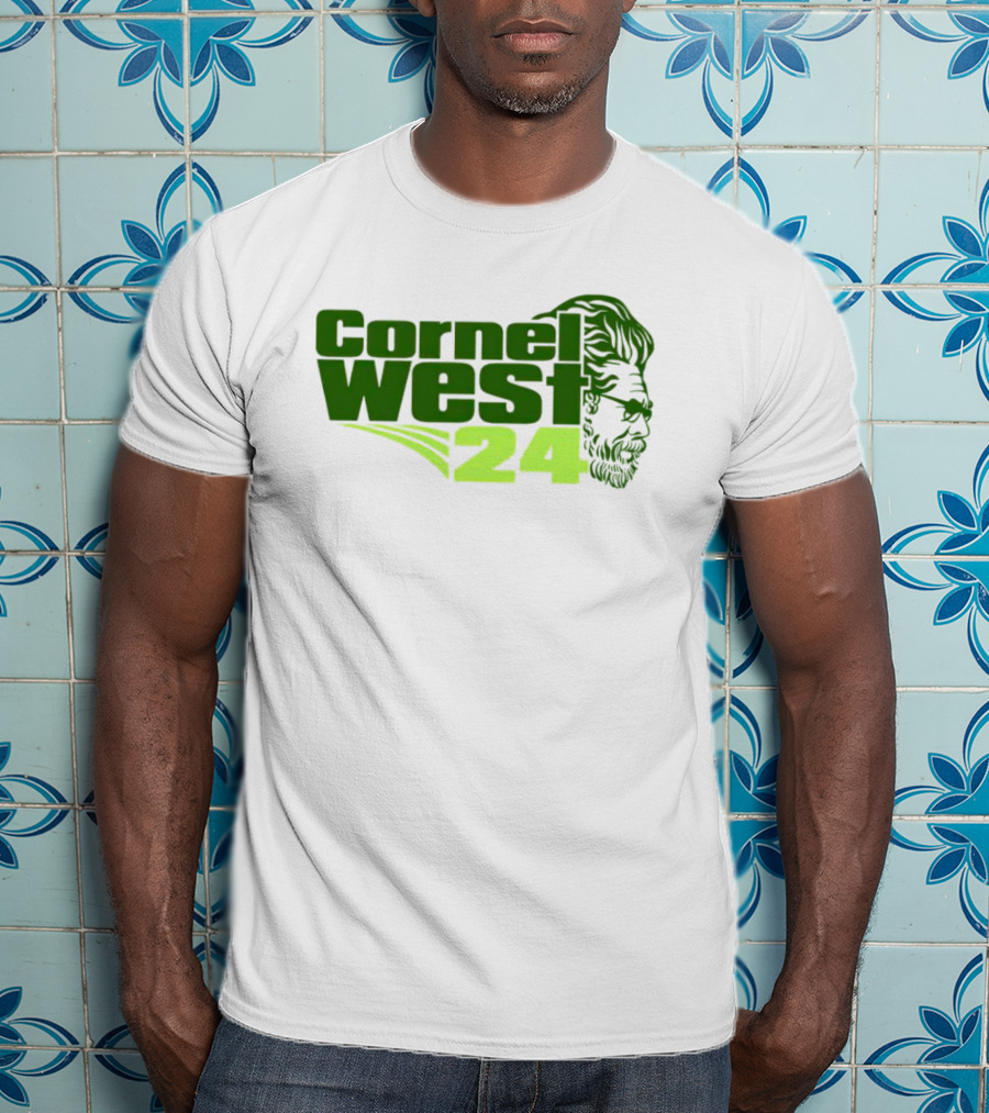 Cornel West 24 Bust Portrait In Green T-Shirt
