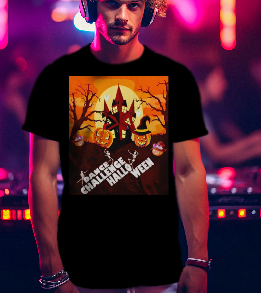 Dance Challenge Halloween Pumpkin Haunted House Spooky Night T-Shirt