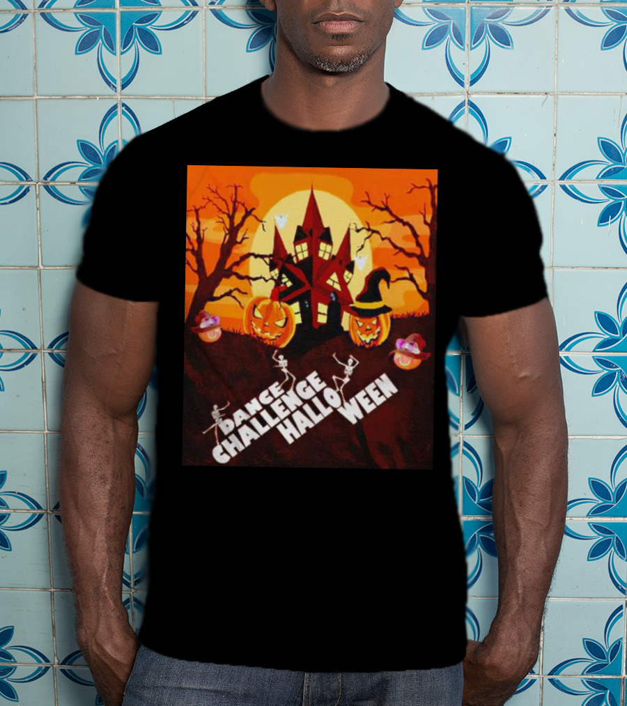Dance Challenge Halloween Pumpkin Haunted House Spooky Night T-Shirt