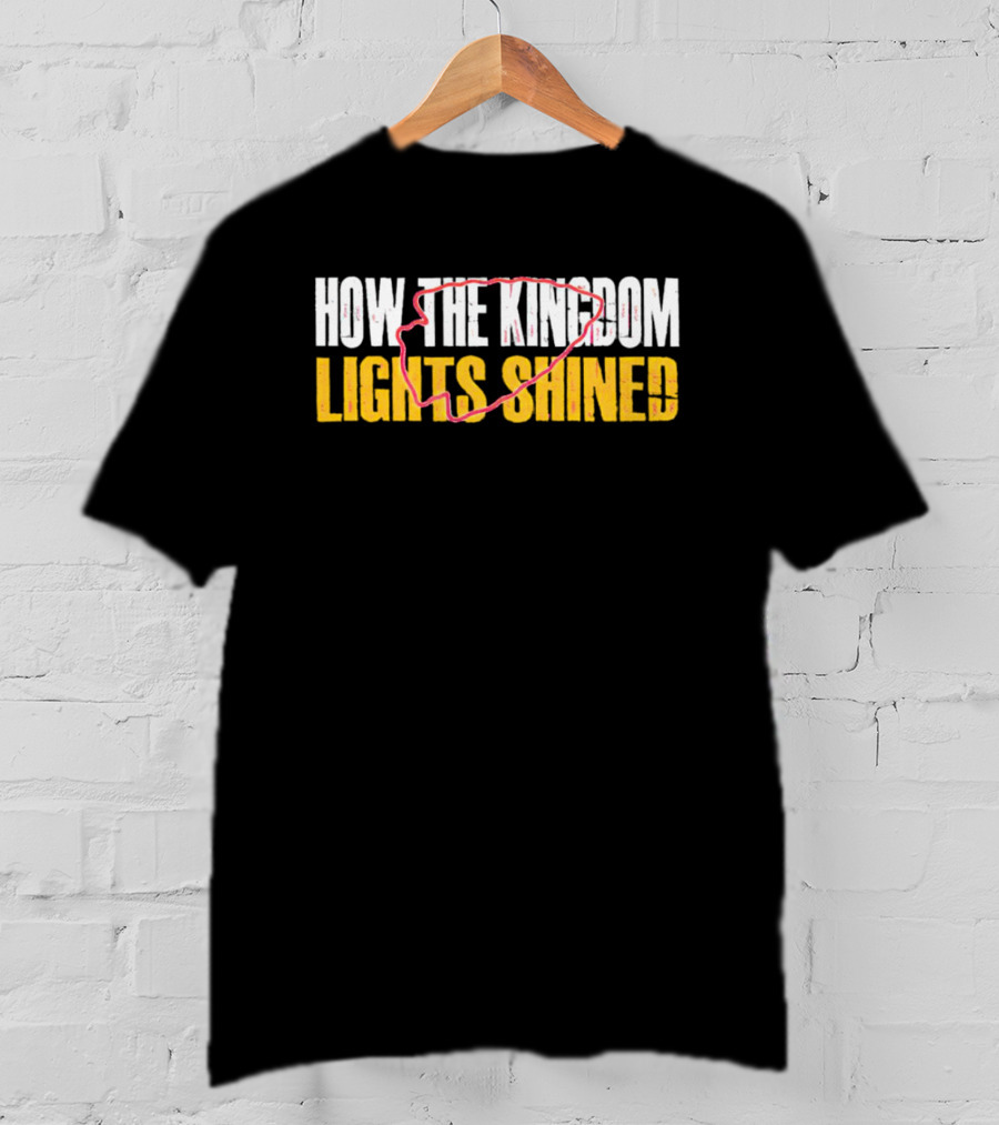 Kansas City How The Kingdom Lights Shined Football Red Circle Outline T-Shirt
