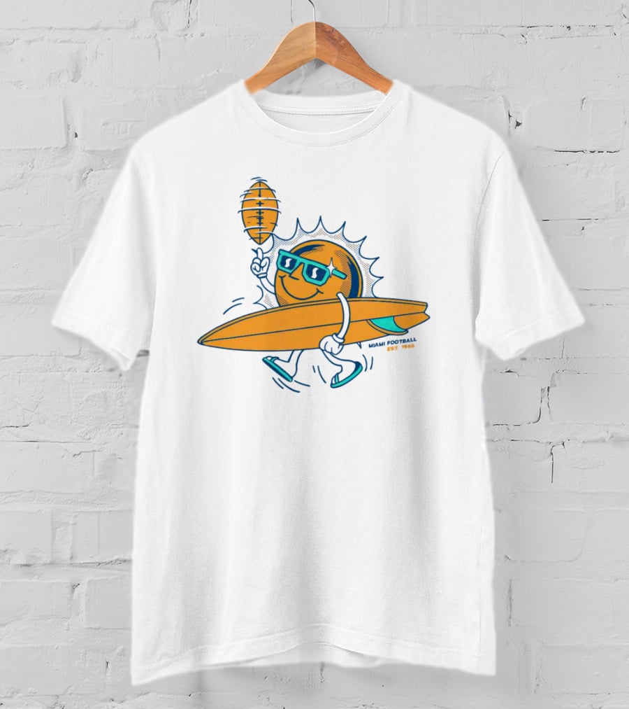 MiamI Football Sun Surfboard Est. 1926 T-Shirt