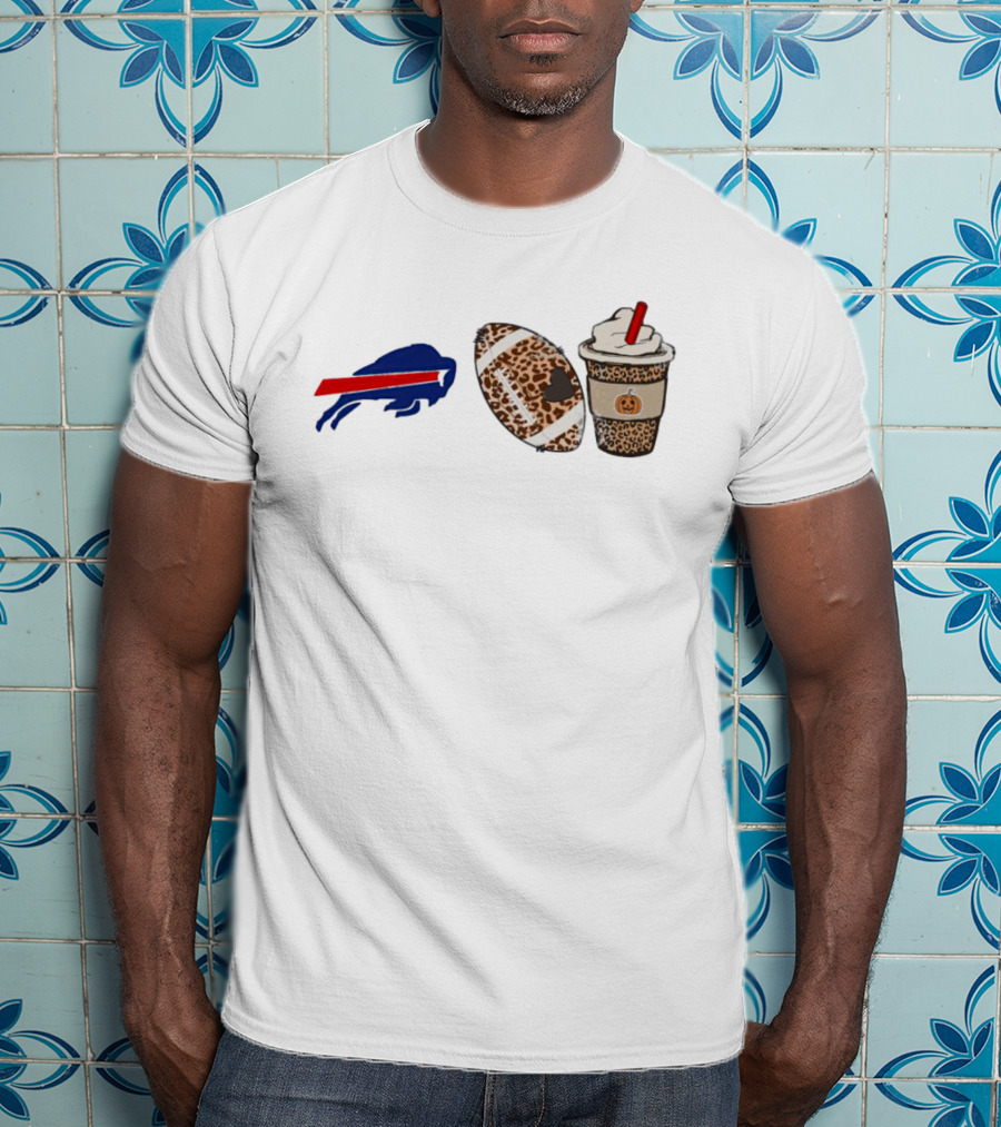 Buffalo Bills Fall Leopard Football Pumpkin Spice Coffee T-Shirt