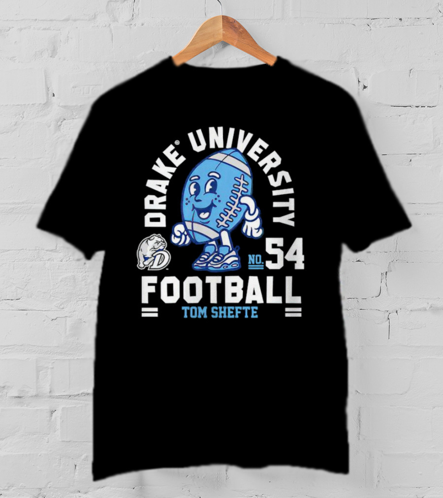 Drake University Football No 54 Tom Shefte T-Shirt