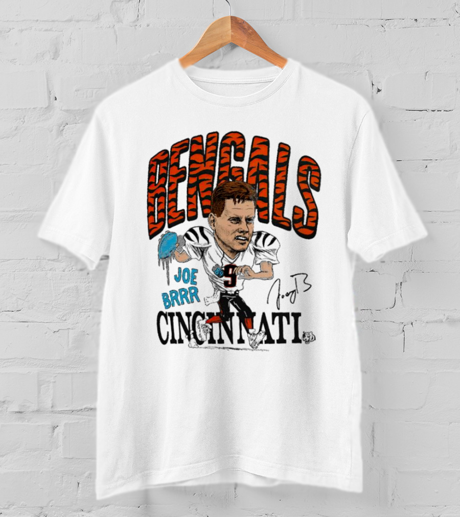 Bengals Joe Burrow Caricature Joe Brrr Cincinnati T-Shirt