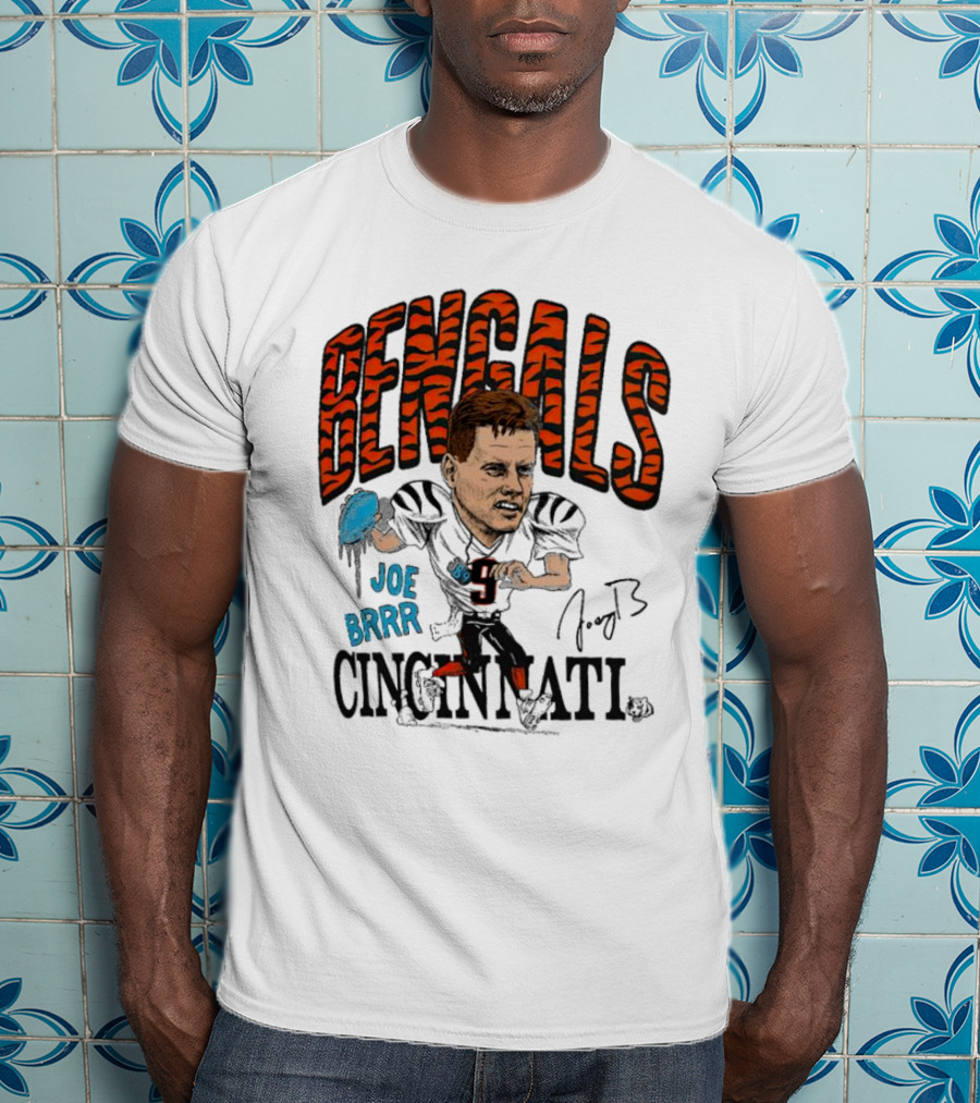 Bengals Joe Burrow Caricature Joe Brrr Cincinnati T-Shirt
