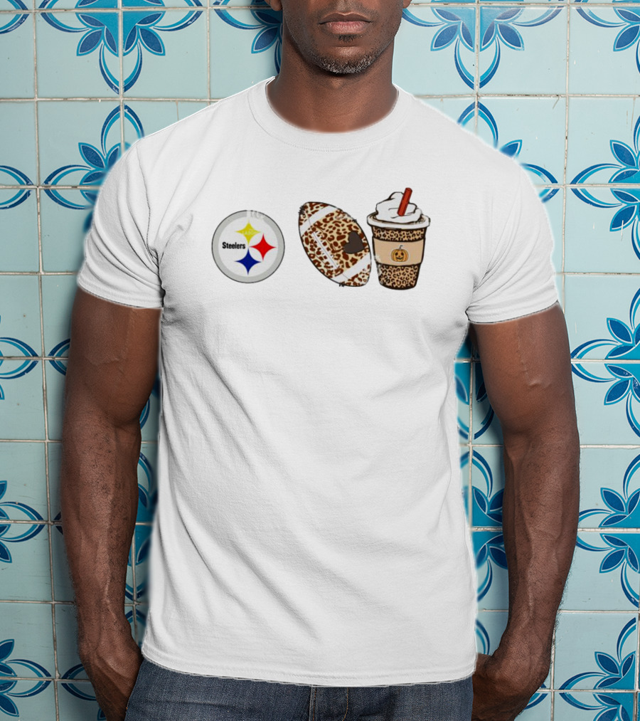 Pittsburgh Steelers Leopard Print Football Pumpkin Spice Fall Season T-Shirt